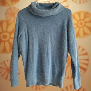 Powder blue cowl neck angora sweater by Parkhurst